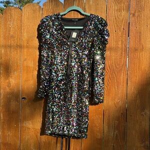 fashion nova Live In The Spotlight Sequin Mini Dress - Multi color